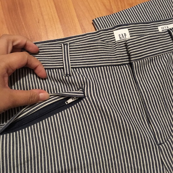 GAP Blue & White Striped Skinny Ankle Pants 14Tall - Picture 3 of 9
